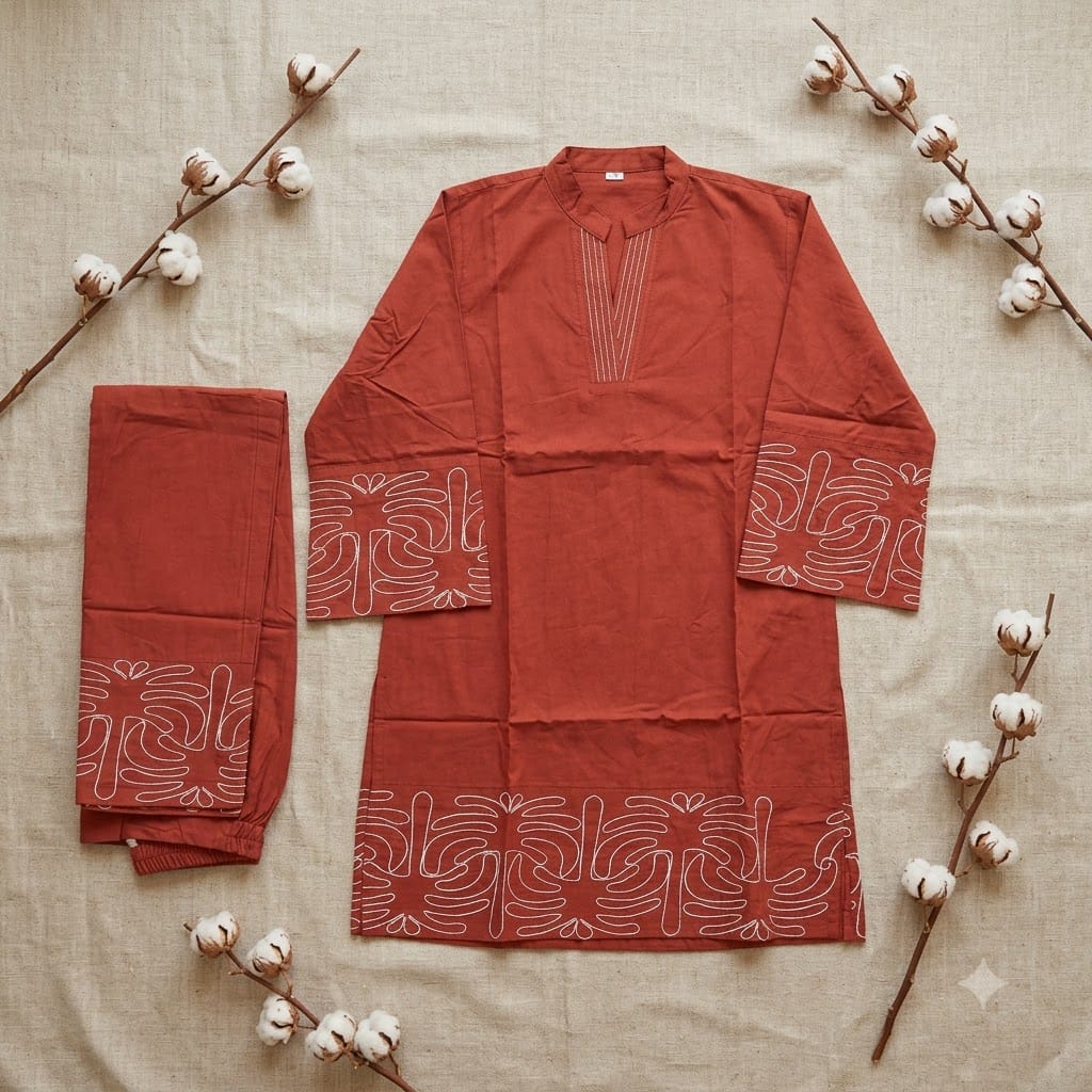 Orange Cotton Co-ord Set | 11374
