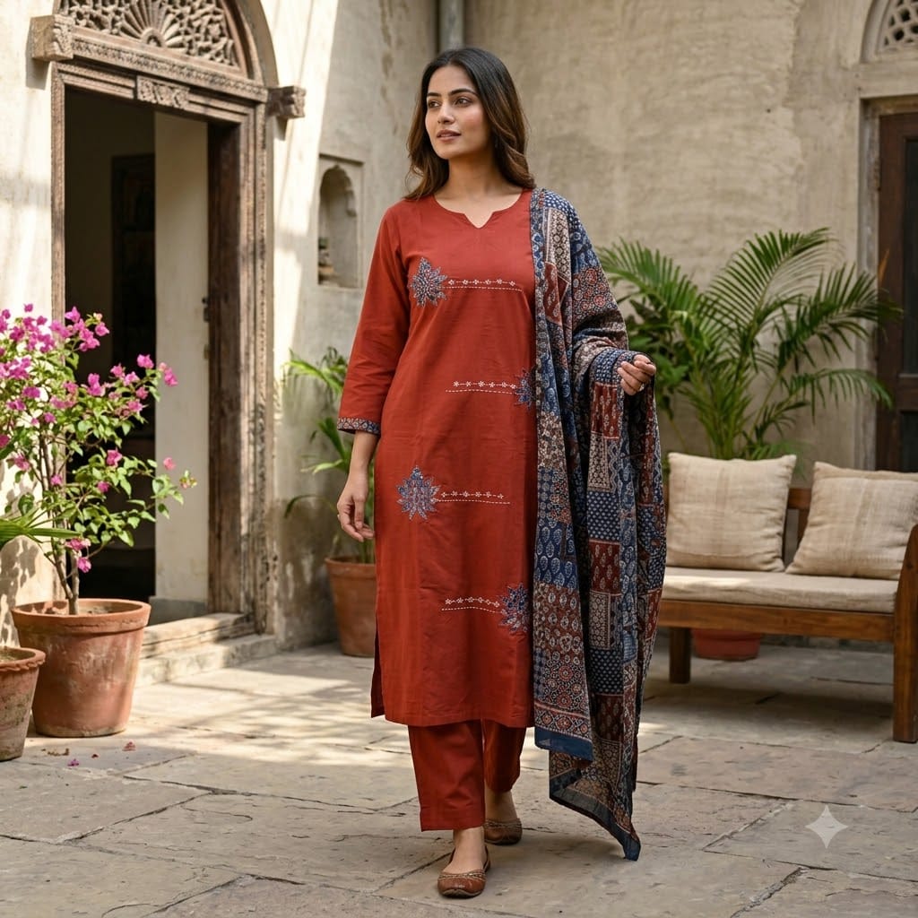 Orange Cotton Salwar | 11433