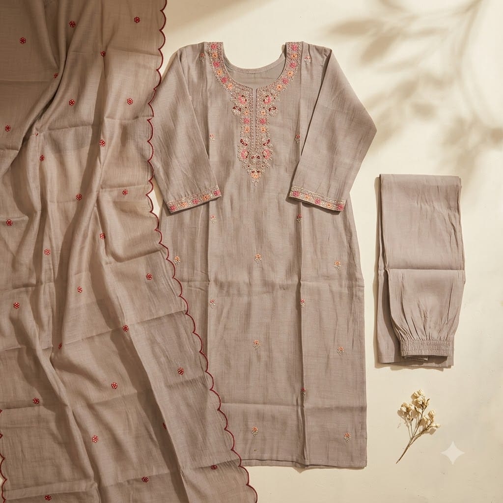 Taupe Cotton Silk Salwar | 11356