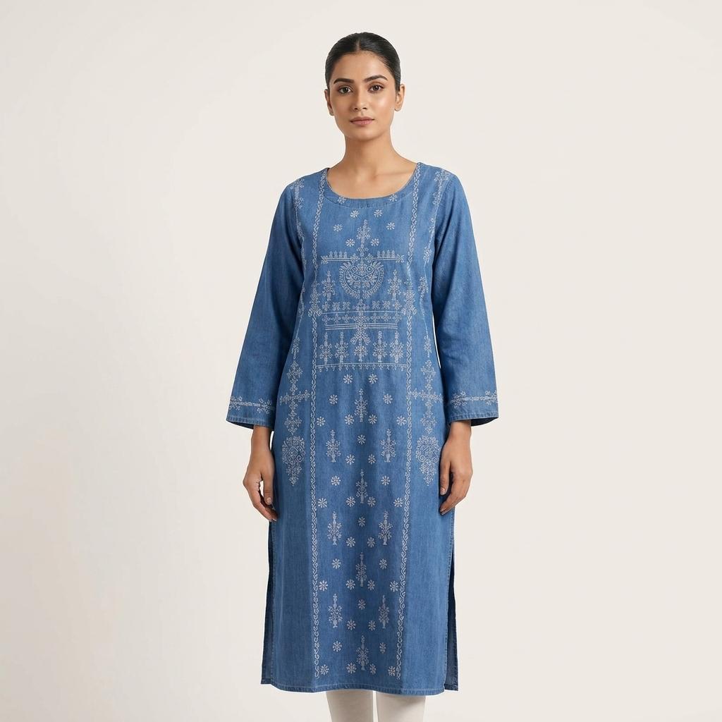 Blue Denim Kurti