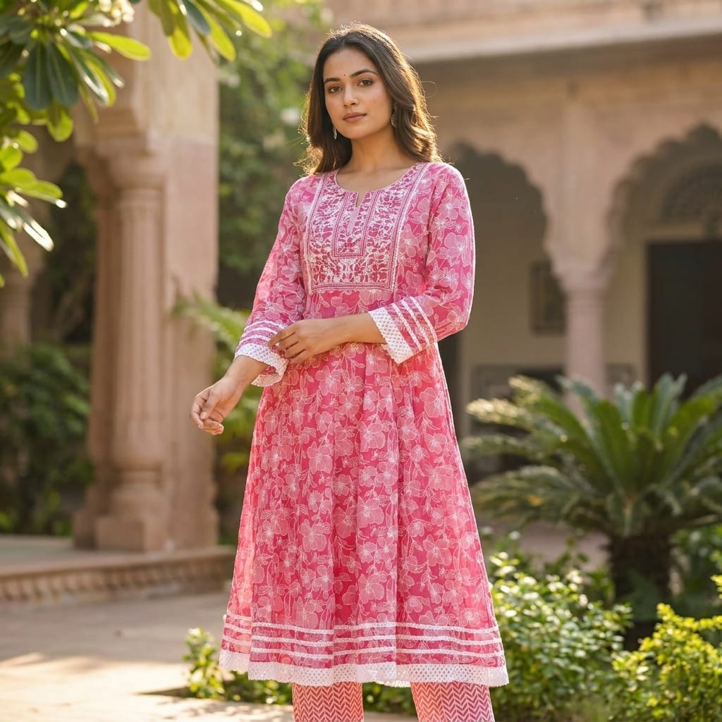 Pink Cotton Salwar | 11274