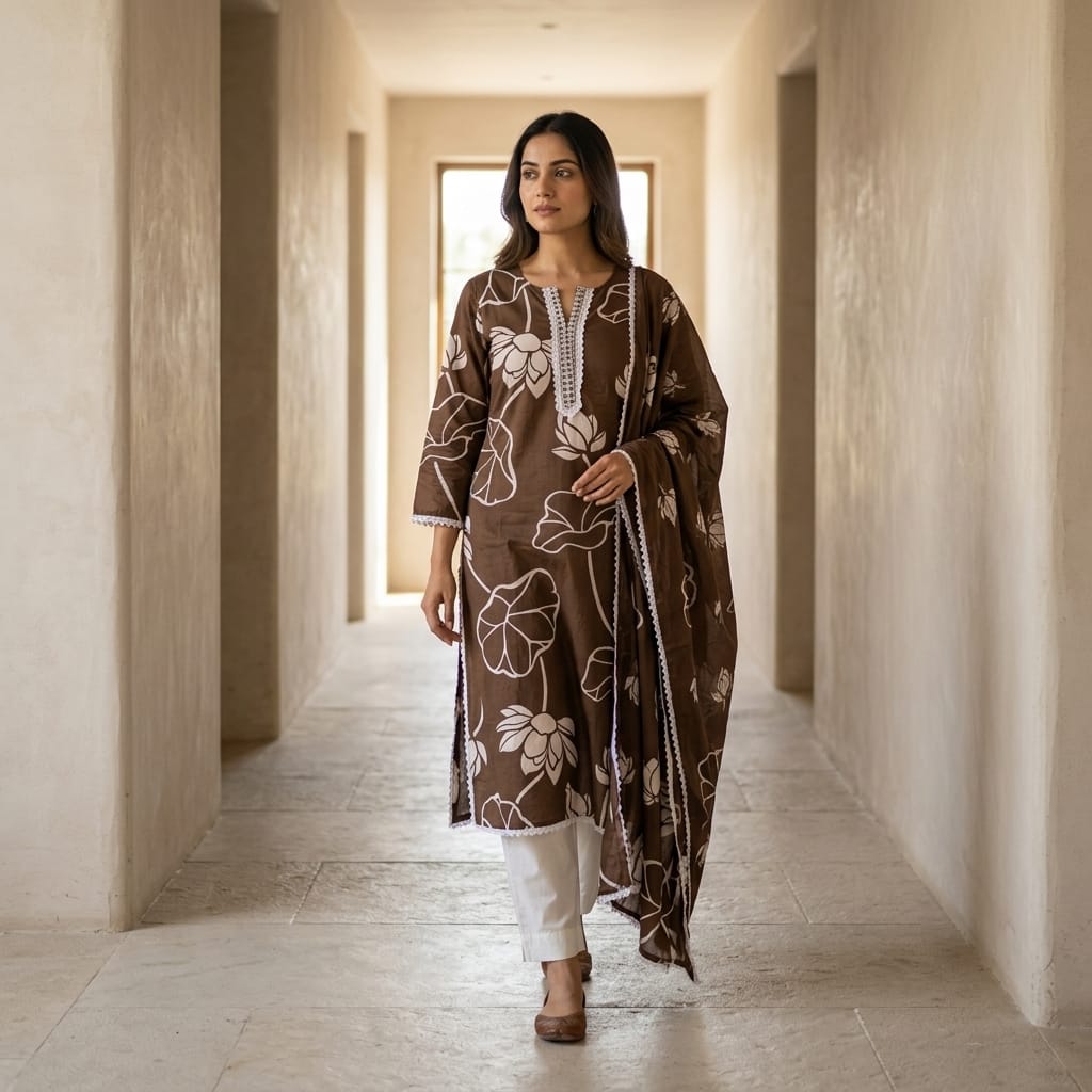 Brown Cotton Salwar| 11298