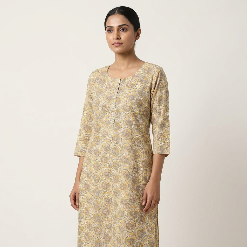 Beige Rayon Kurti