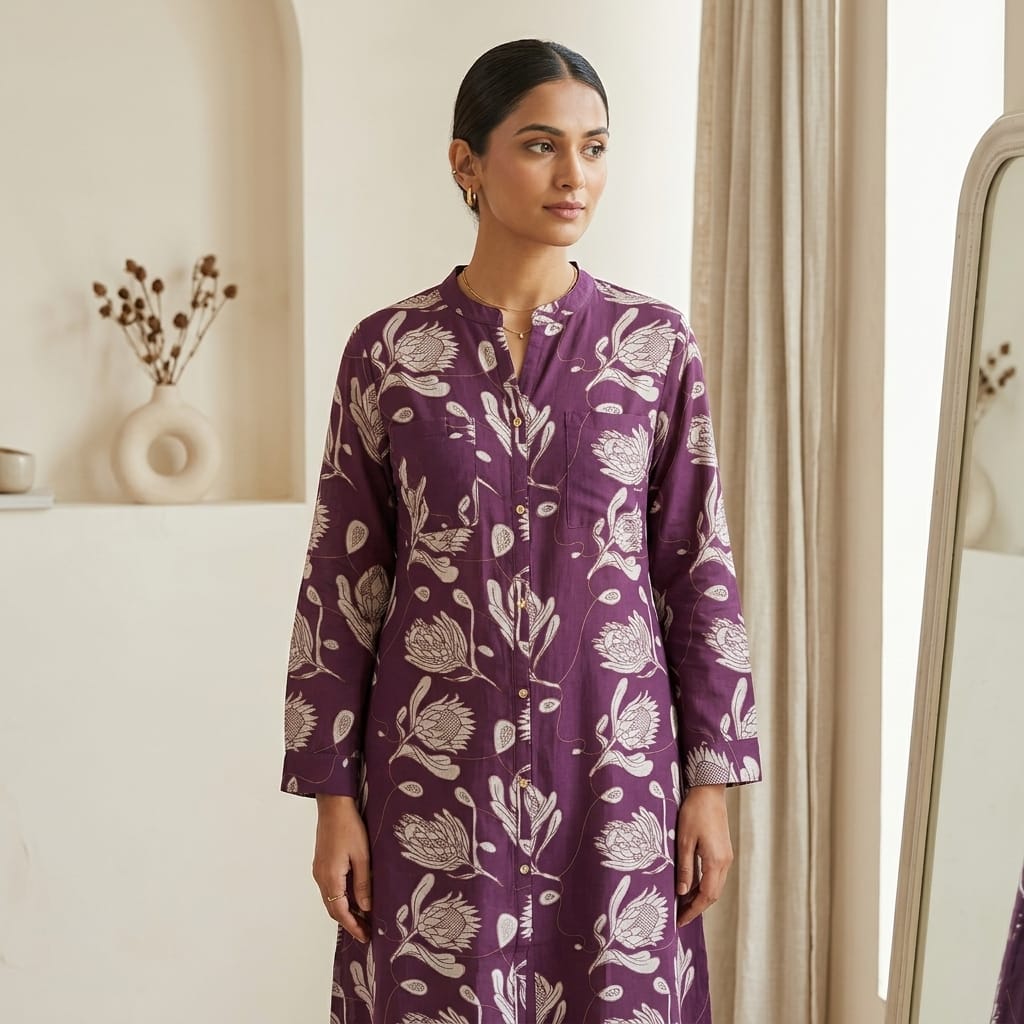 Purple Rayon Kurti