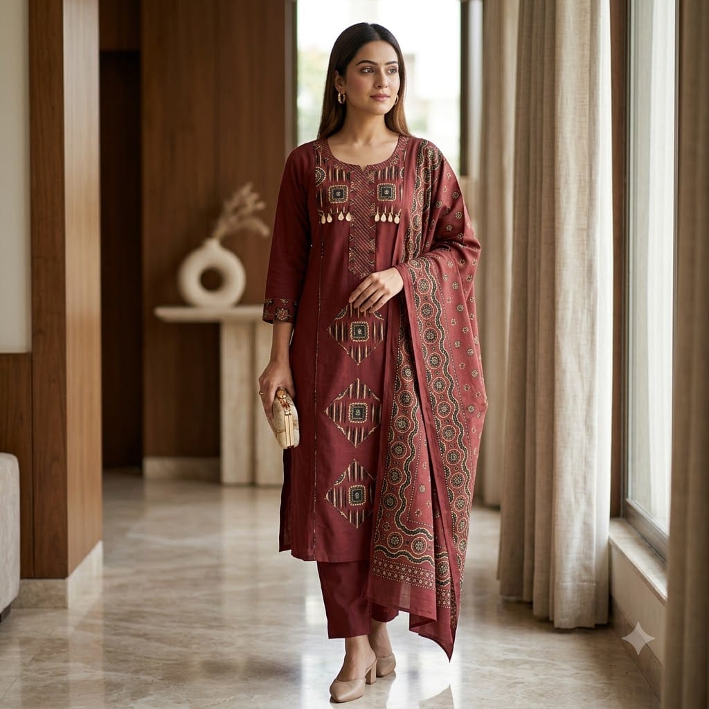 Maroon Cotton Salwar | 11349