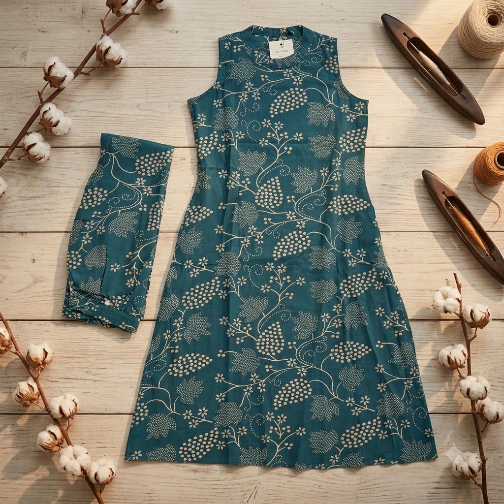 Cyan Cotton Co-ord Set | 11359