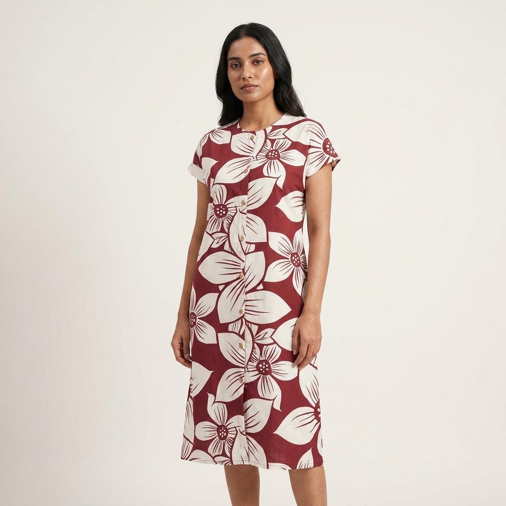 Dark Rose Rayon Kurti