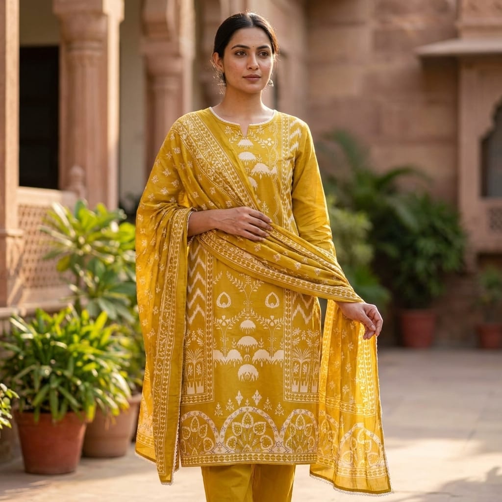 Yellow Cotton Salwar | 11278