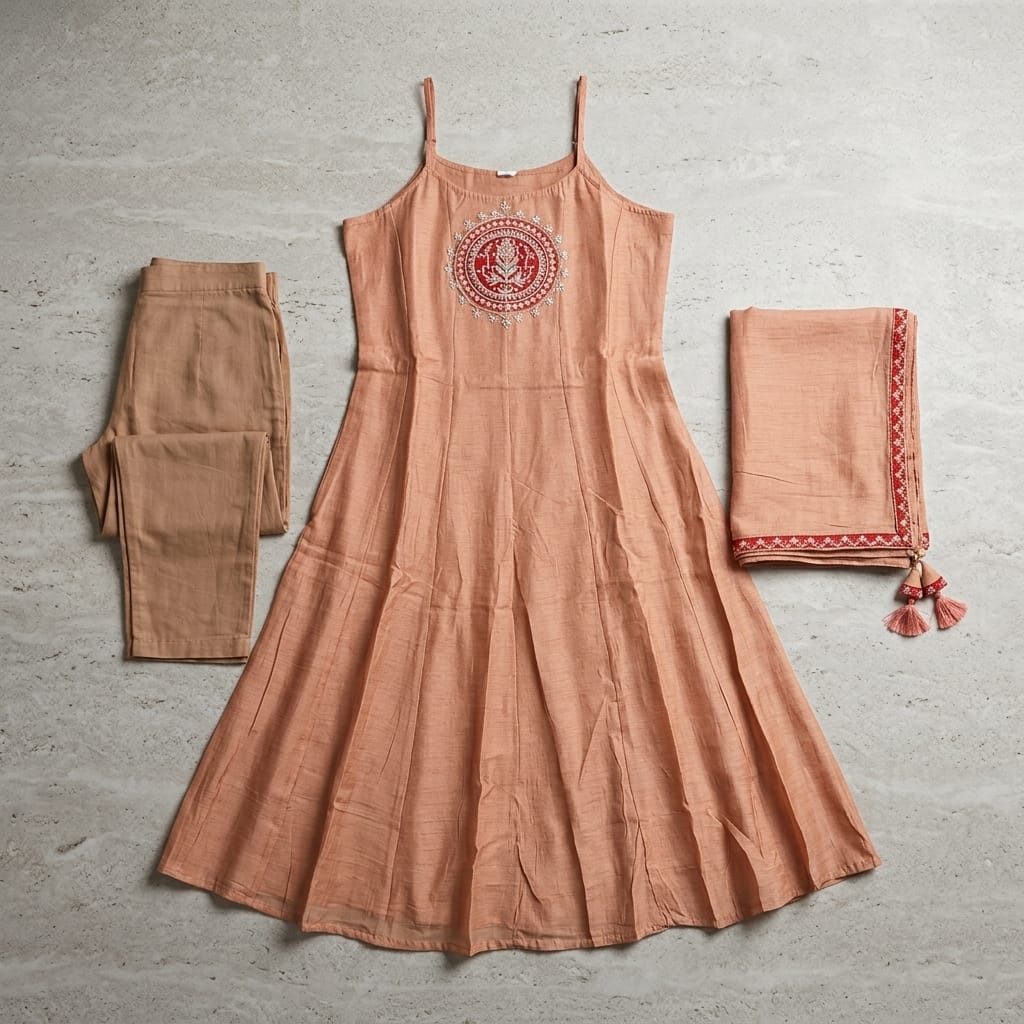 Peach Cotton Silk Salwar | 11280