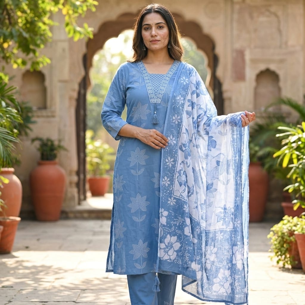 Blue Cotton Salwar| 11264