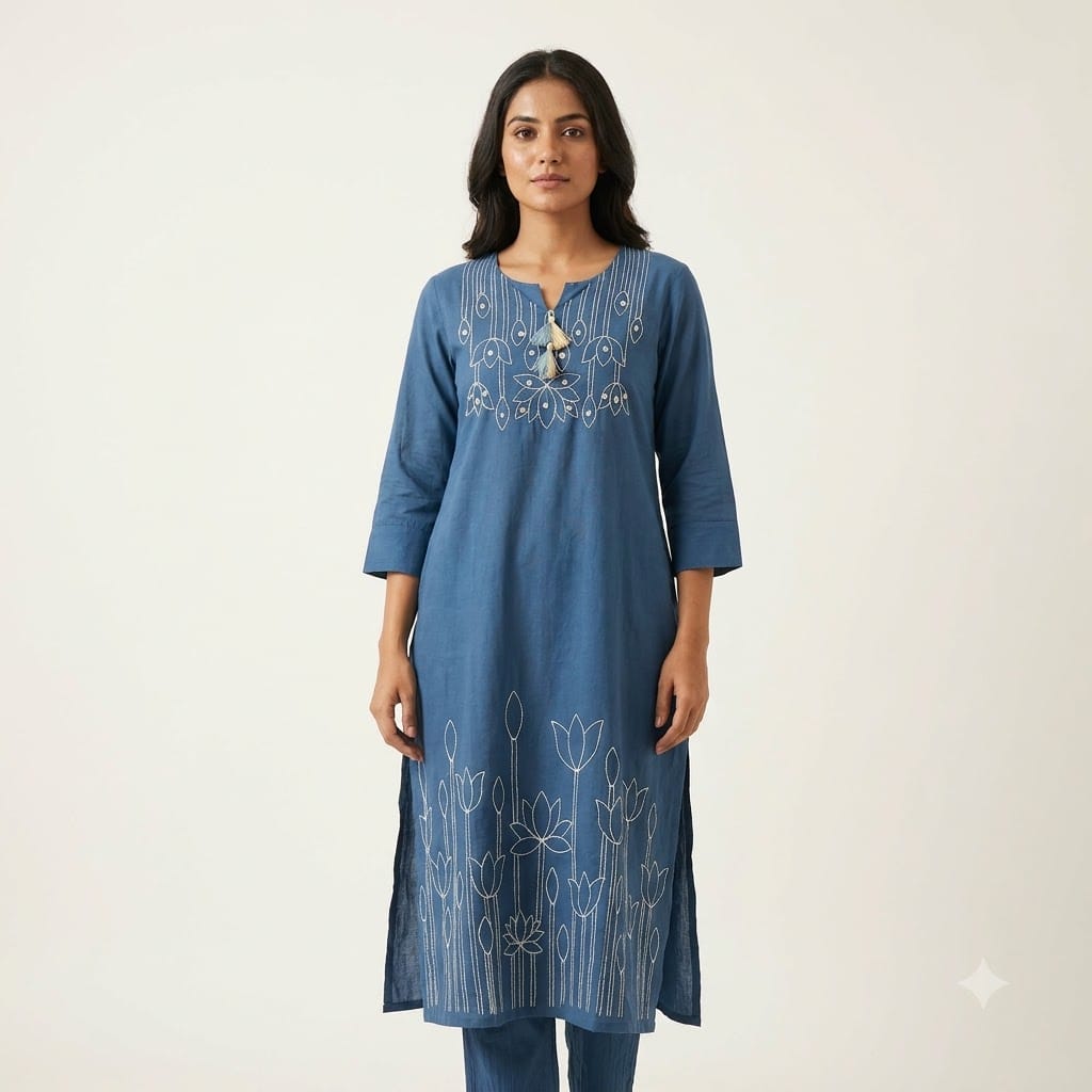 Blue Cotton Salwar | 11406