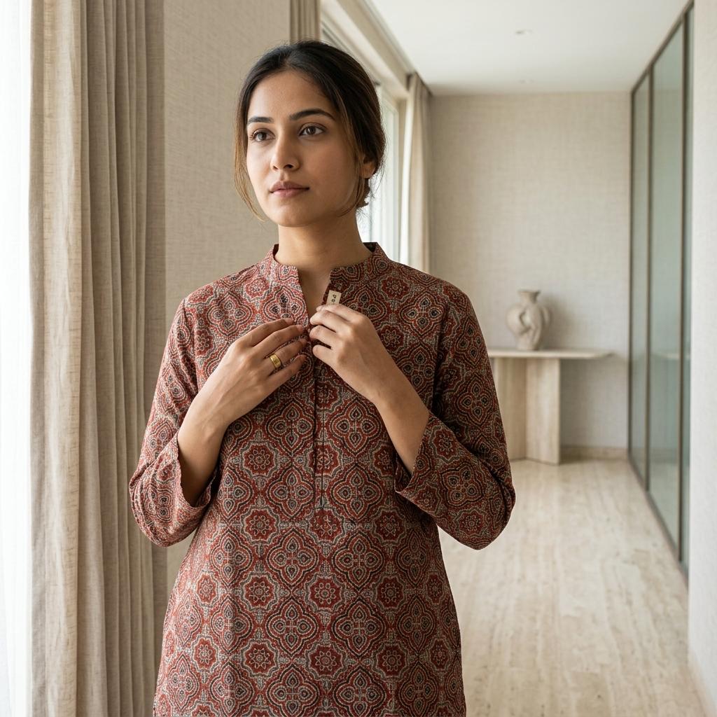Brown Cotton Kurti