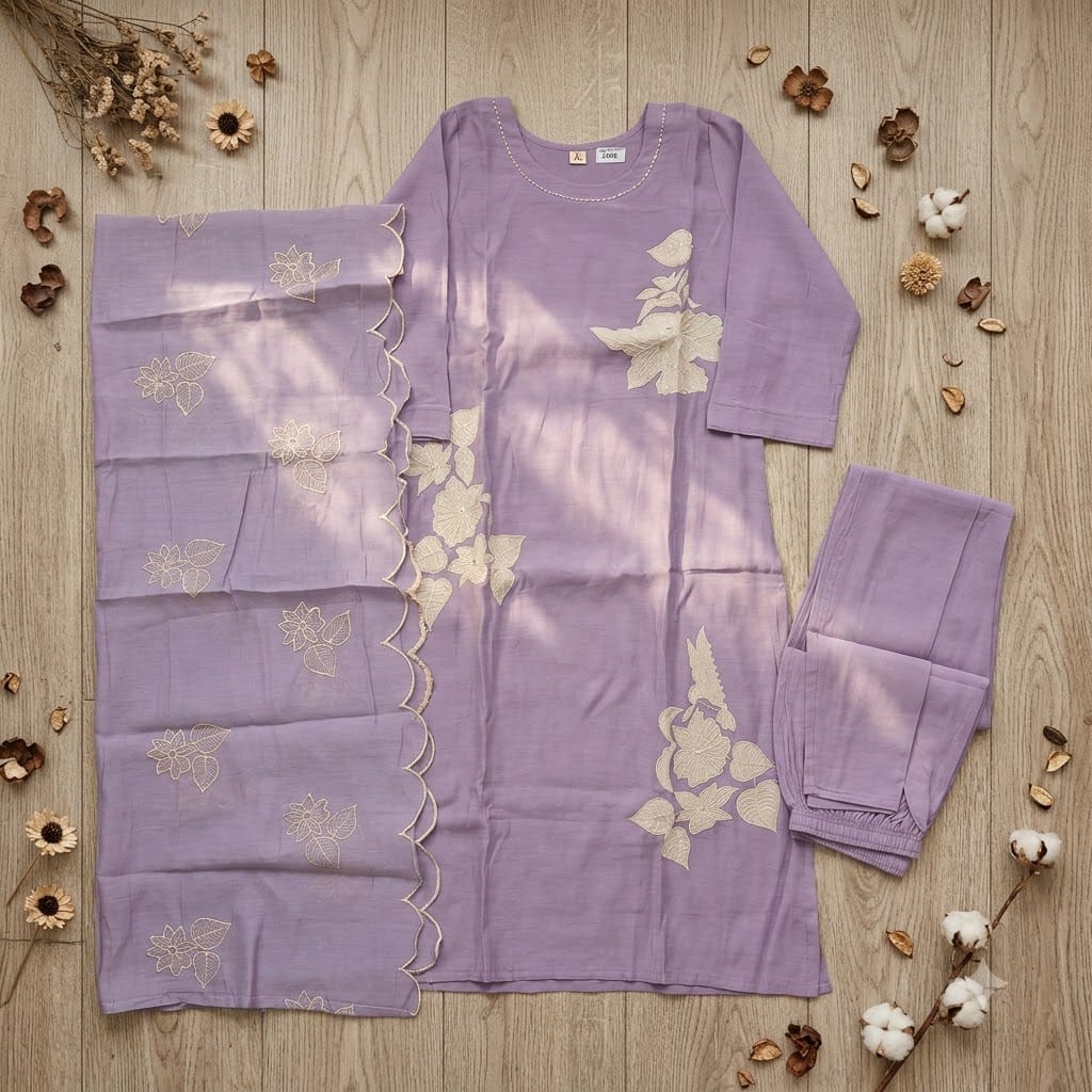 Lavender Cotton Silk Salwar | 11353