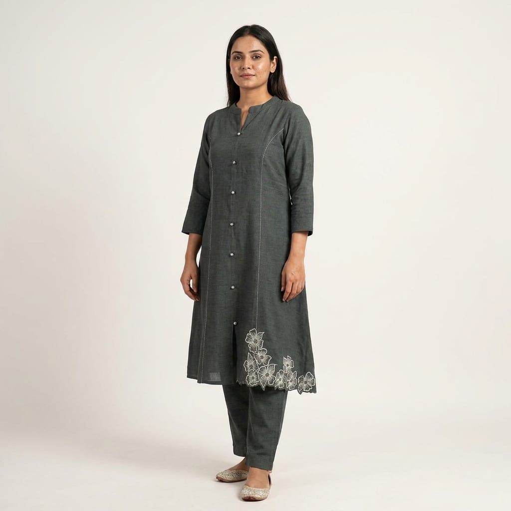 Grey Synthetic Co-ord Set