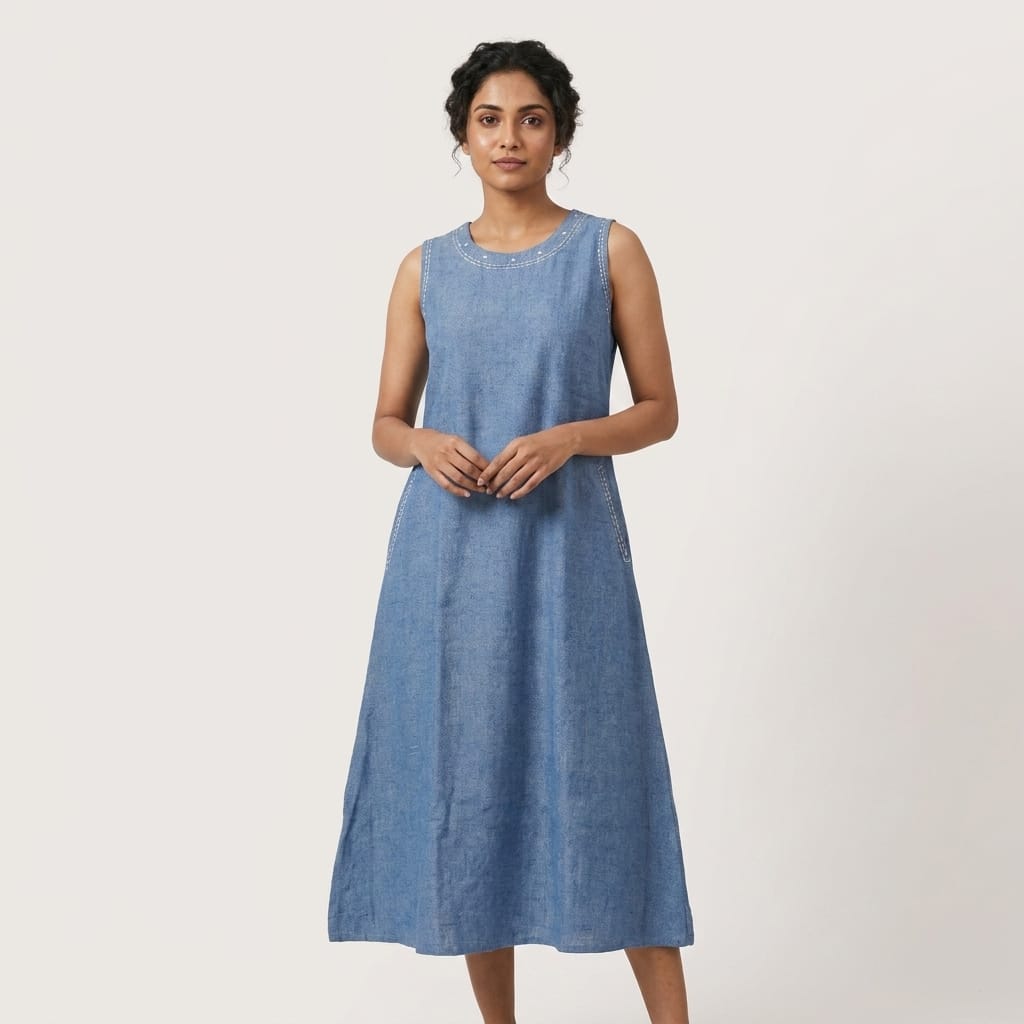 Blue Cotton Kurti