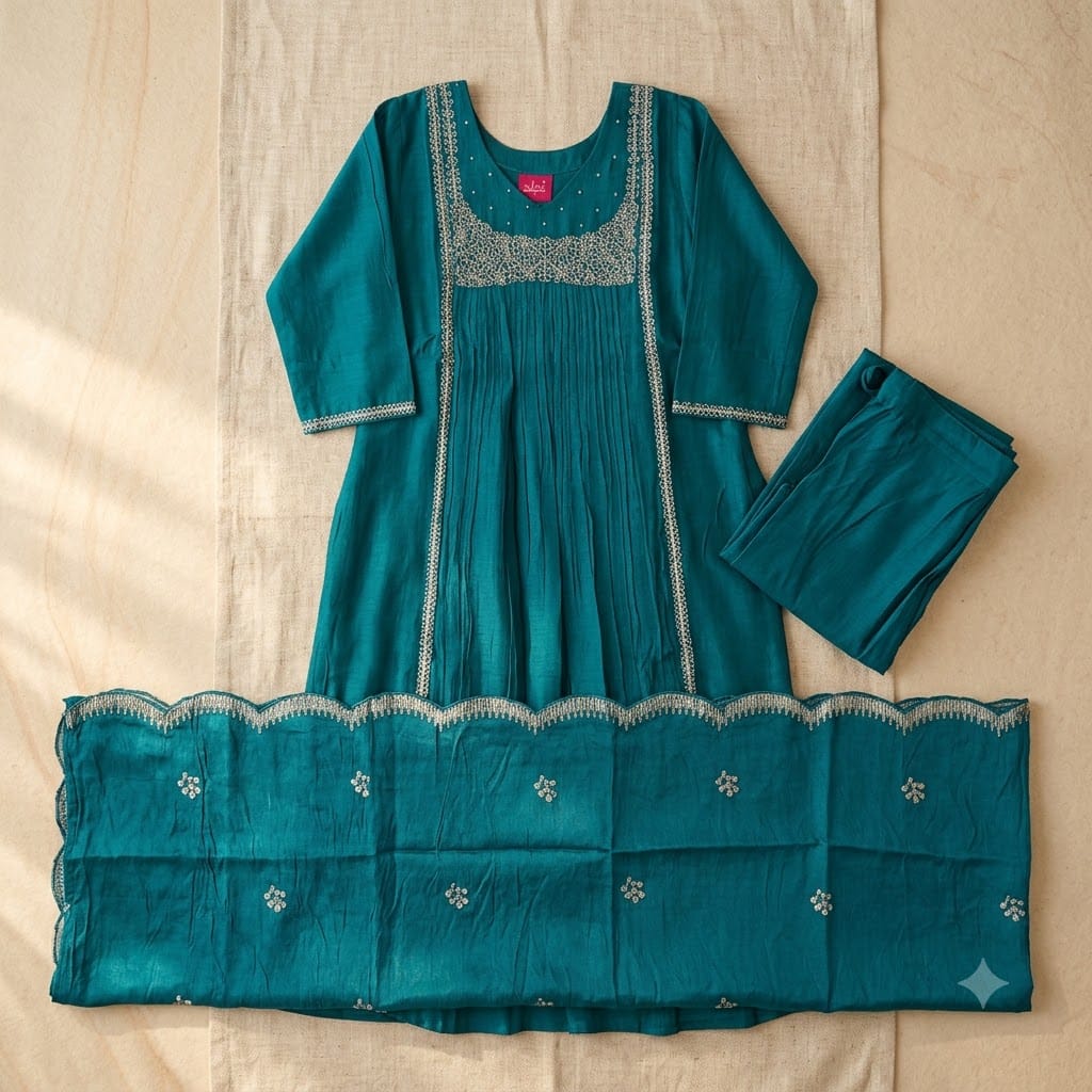 Blue Cotton Silk Salwar | 11395