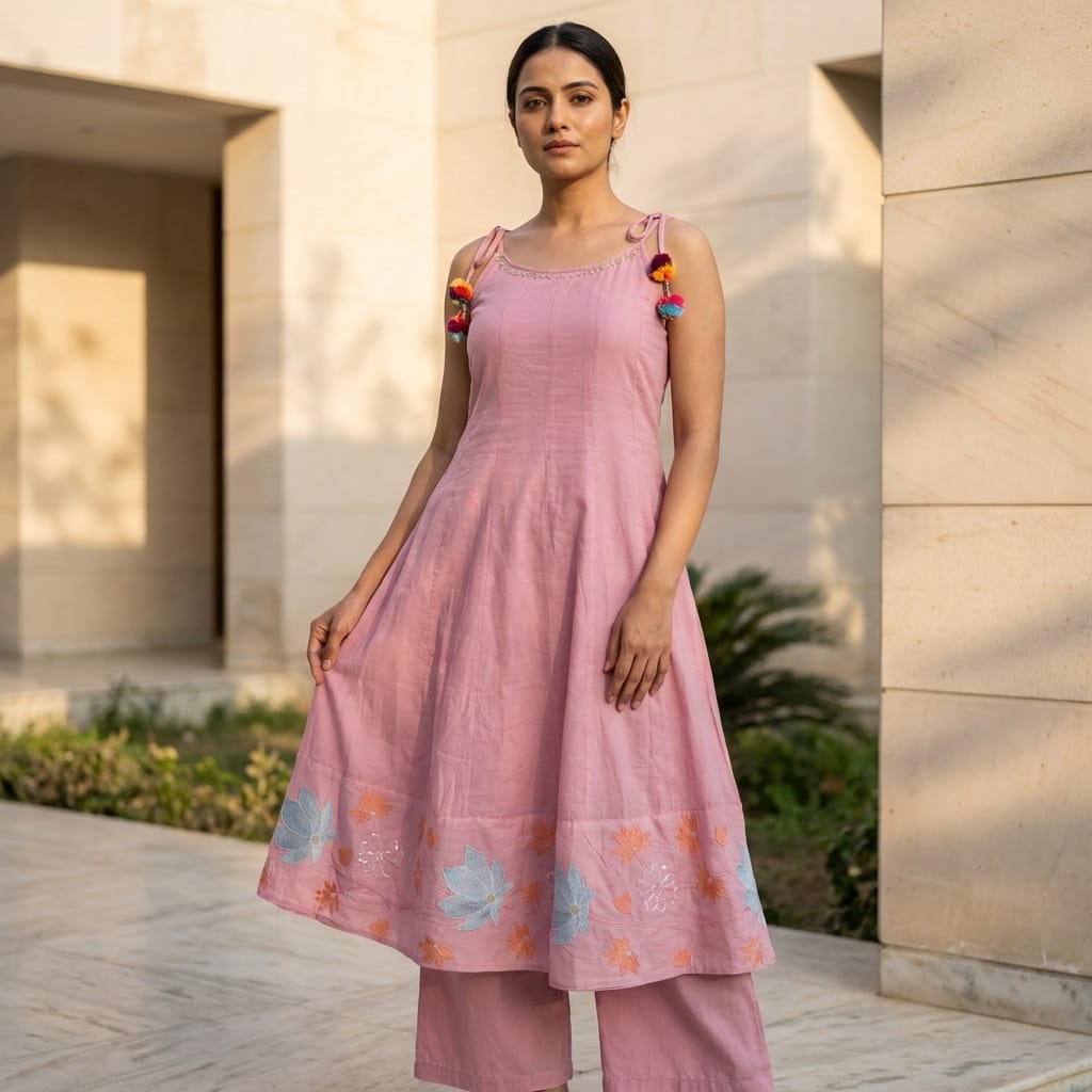 Pink Cotton Silk Salwar | 11243