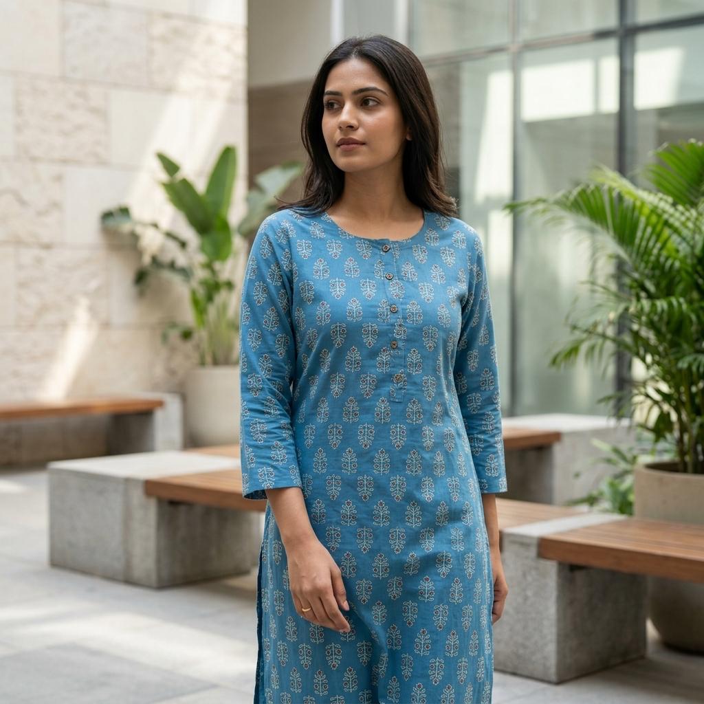 Blue Rayon Kurti