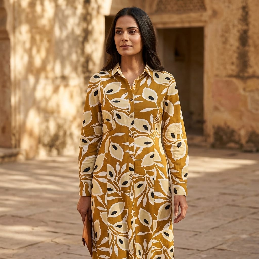 Mustard Rayon Kurti