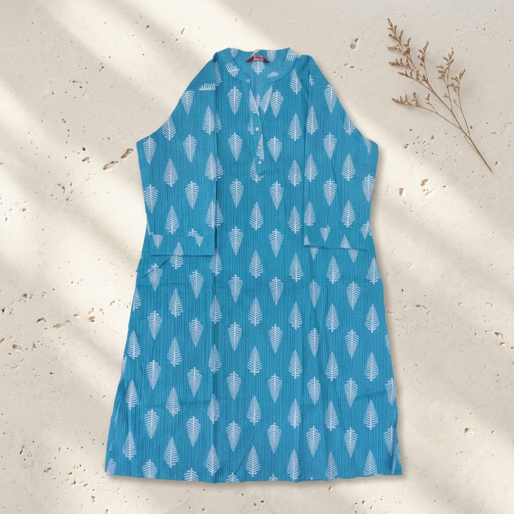 Blue Cotton Kurti