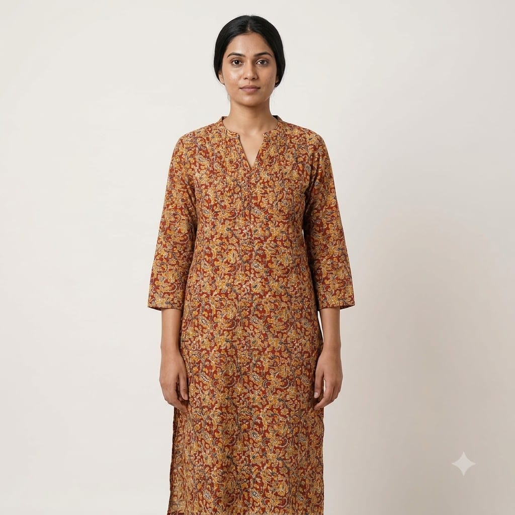 Beige Cotton Kurti | 11407