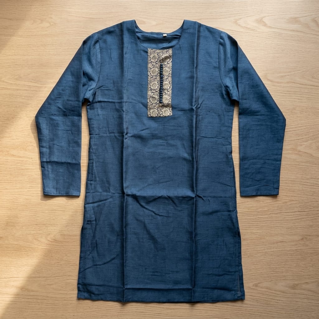 Blue Cotton Silk Kurti | 11317