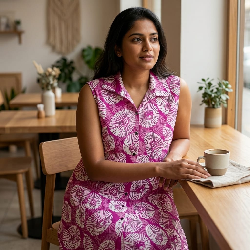 Pink Cotton Kurti