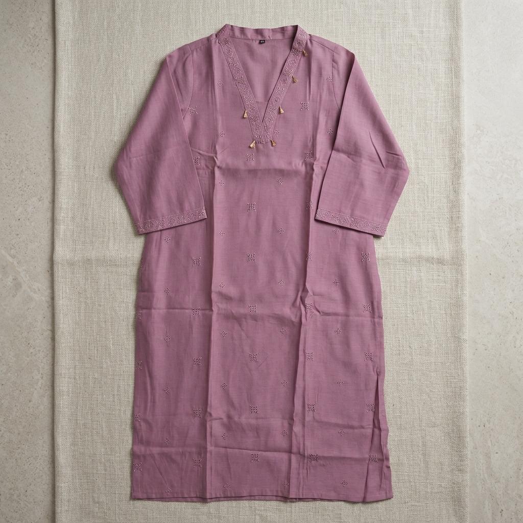 Dusty Rose Cotton Silk Kurti