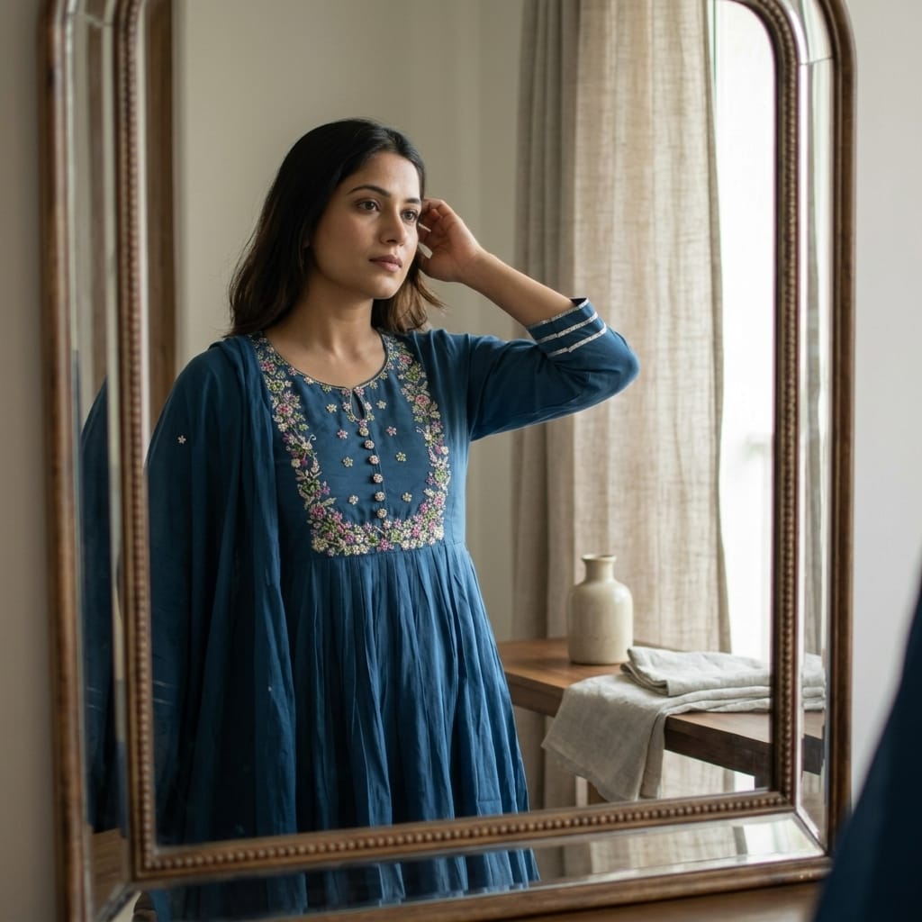 Blue Chanderi Silk Salwar | 11299