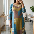 Blue Cotton Silk Kurti