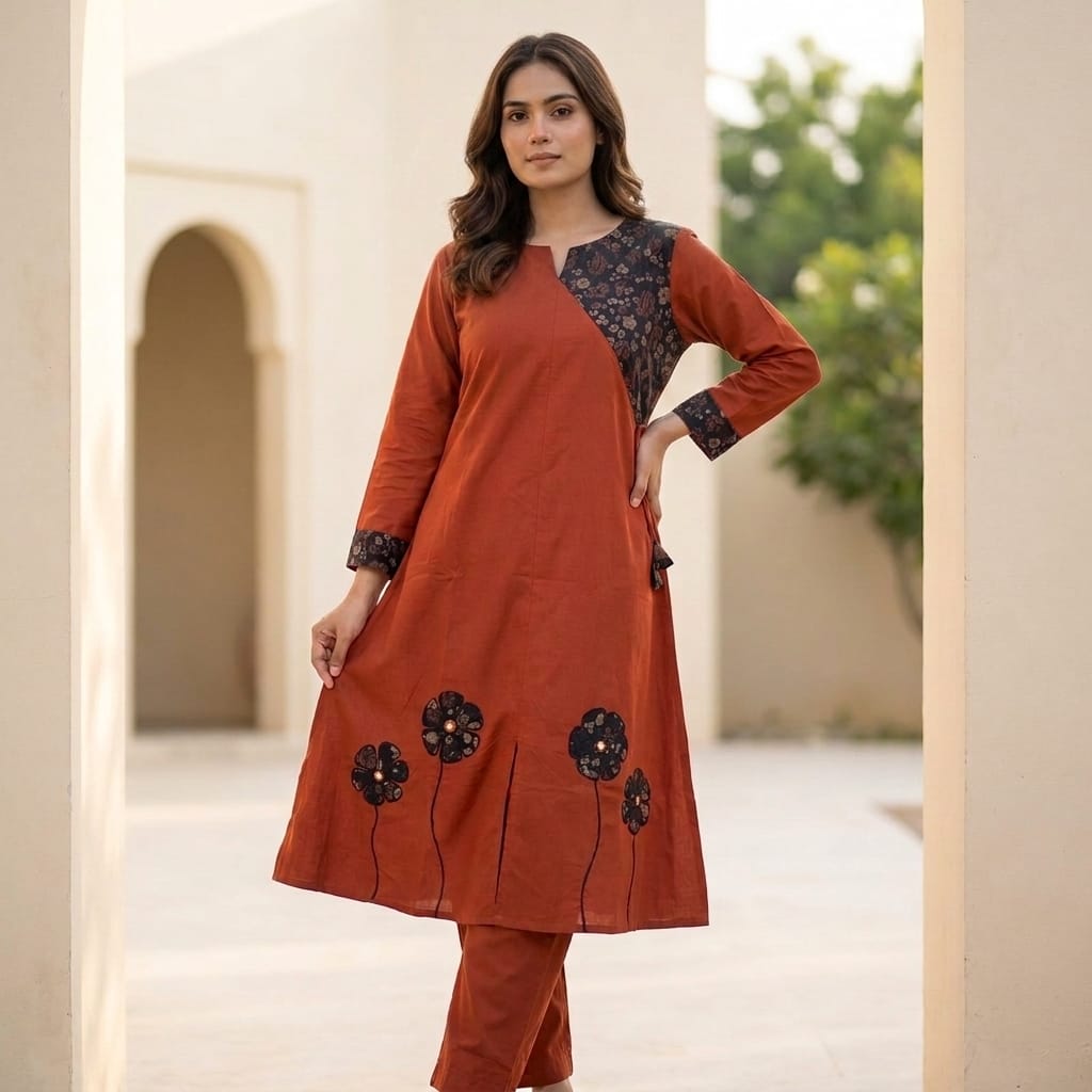 Rust Cotton Co-ord Set