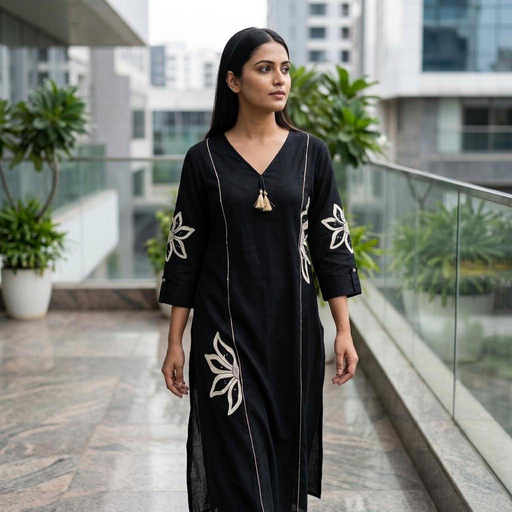 Black Cotton Co-ord Set