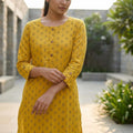 Yellow Rayon Kurti