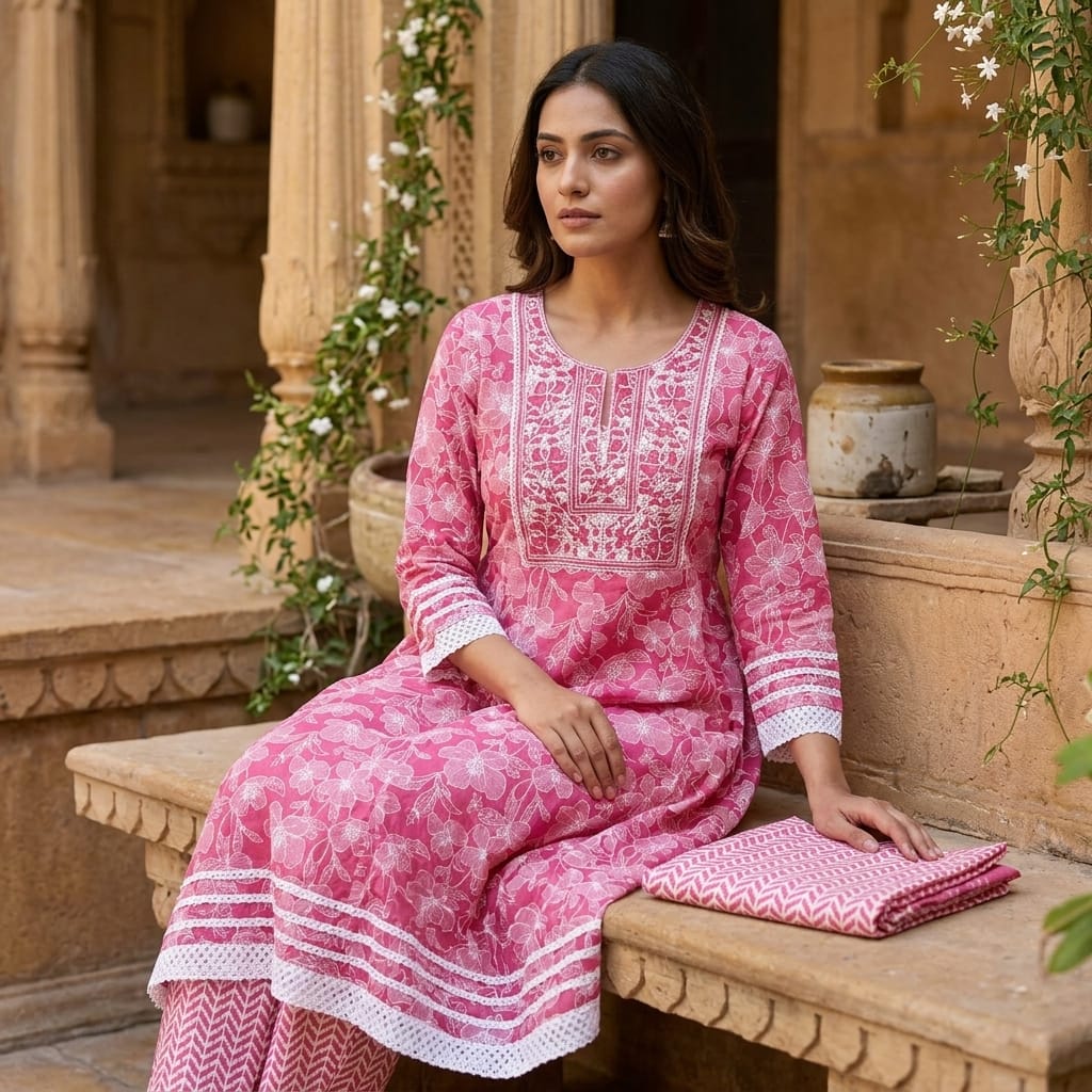 Pink Cotton Salwar | 11274