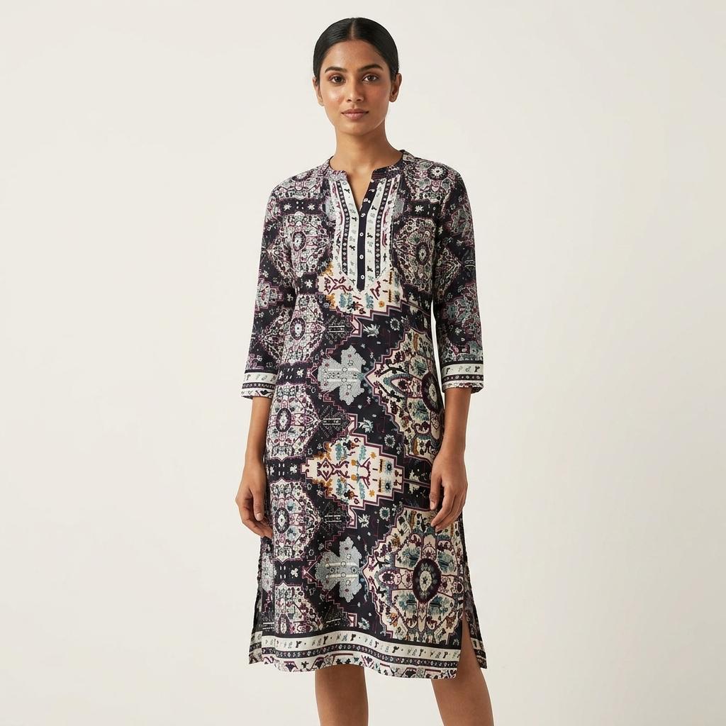 Black Rayon Kurti