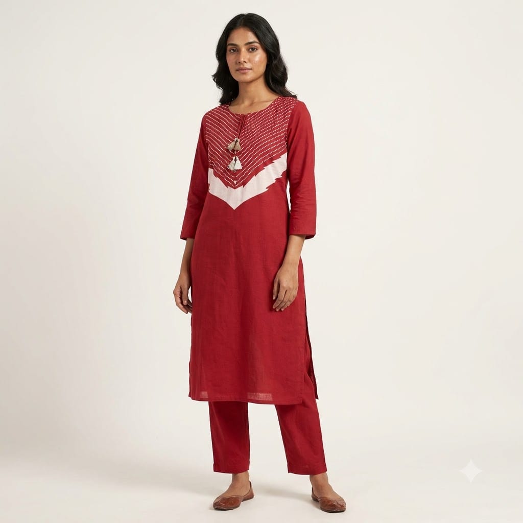 Red Cotton Salwar | 11418