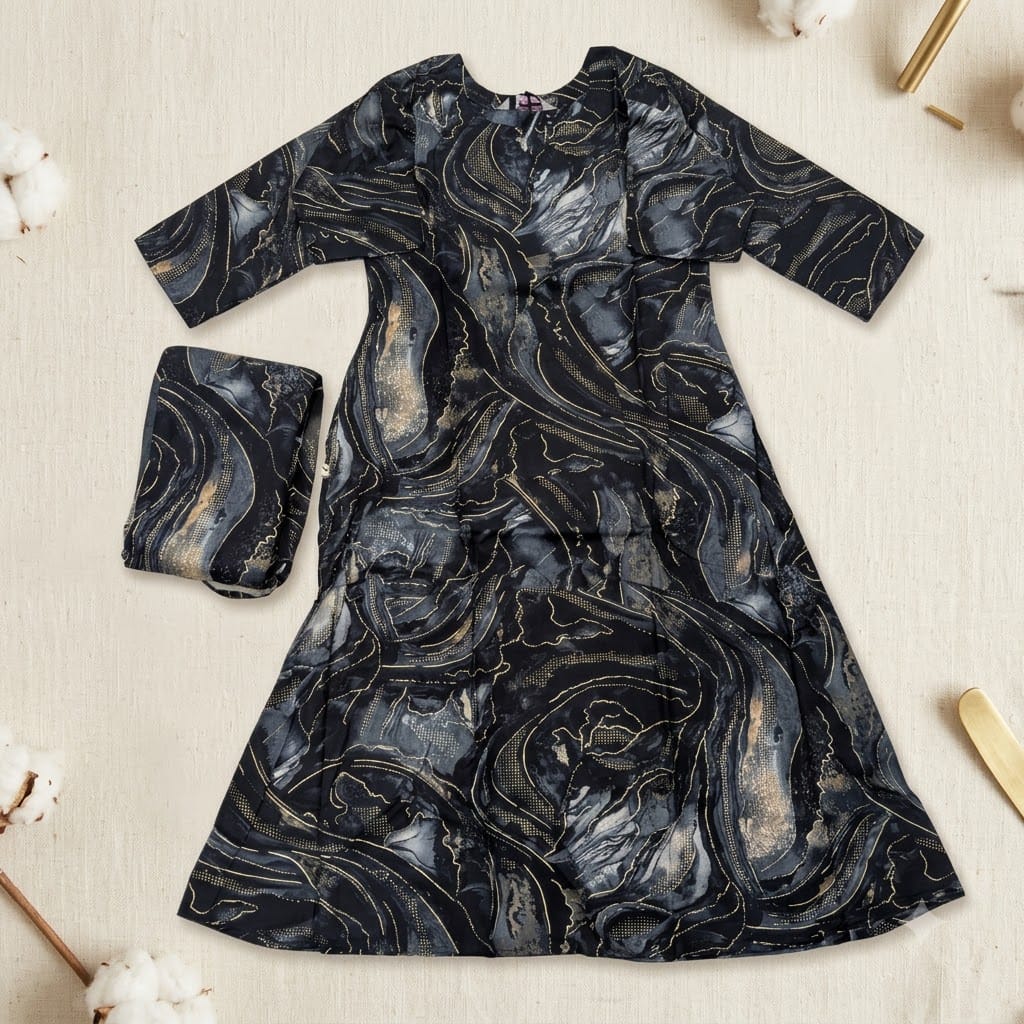 Black Rayon Co-ord Set | 11461