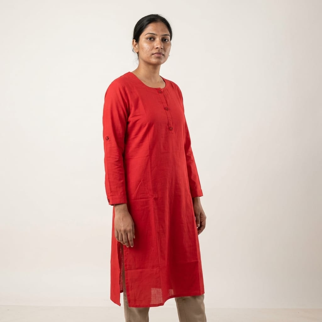 Red Rayon Kurti