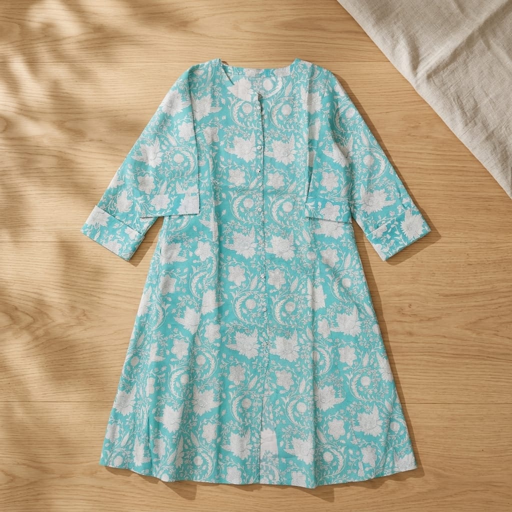 Blue Cotton Kurti