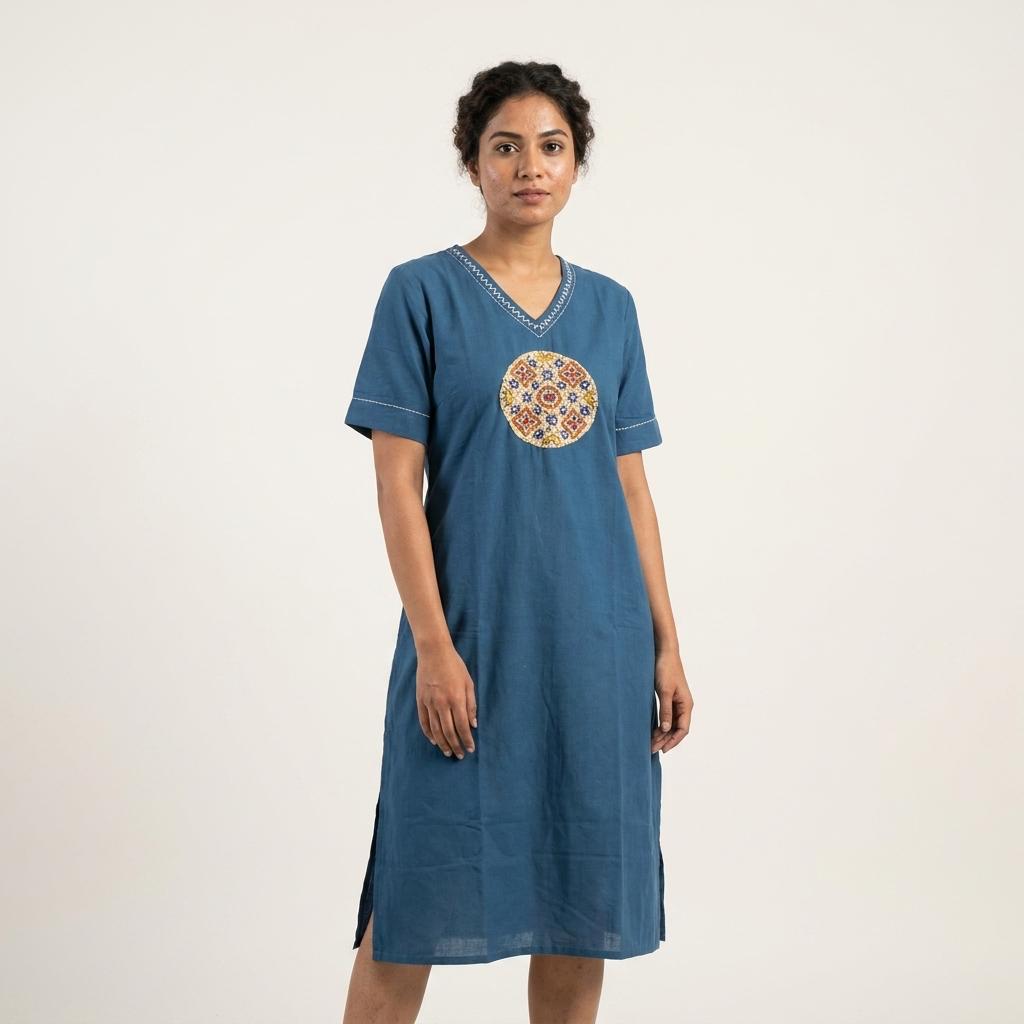 Blue Cotton Kurti