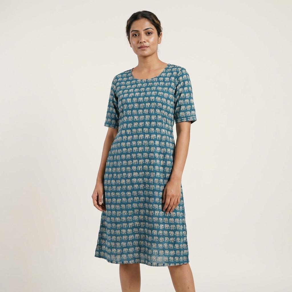Blue Cotton Kurti