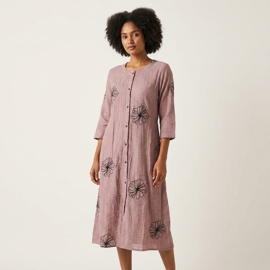 Peach Crape Kurti