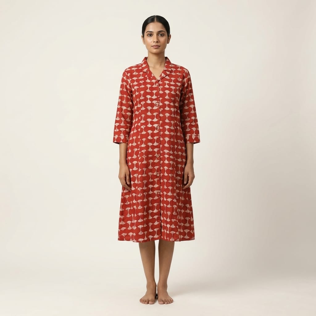 Orange Cotton Kurti