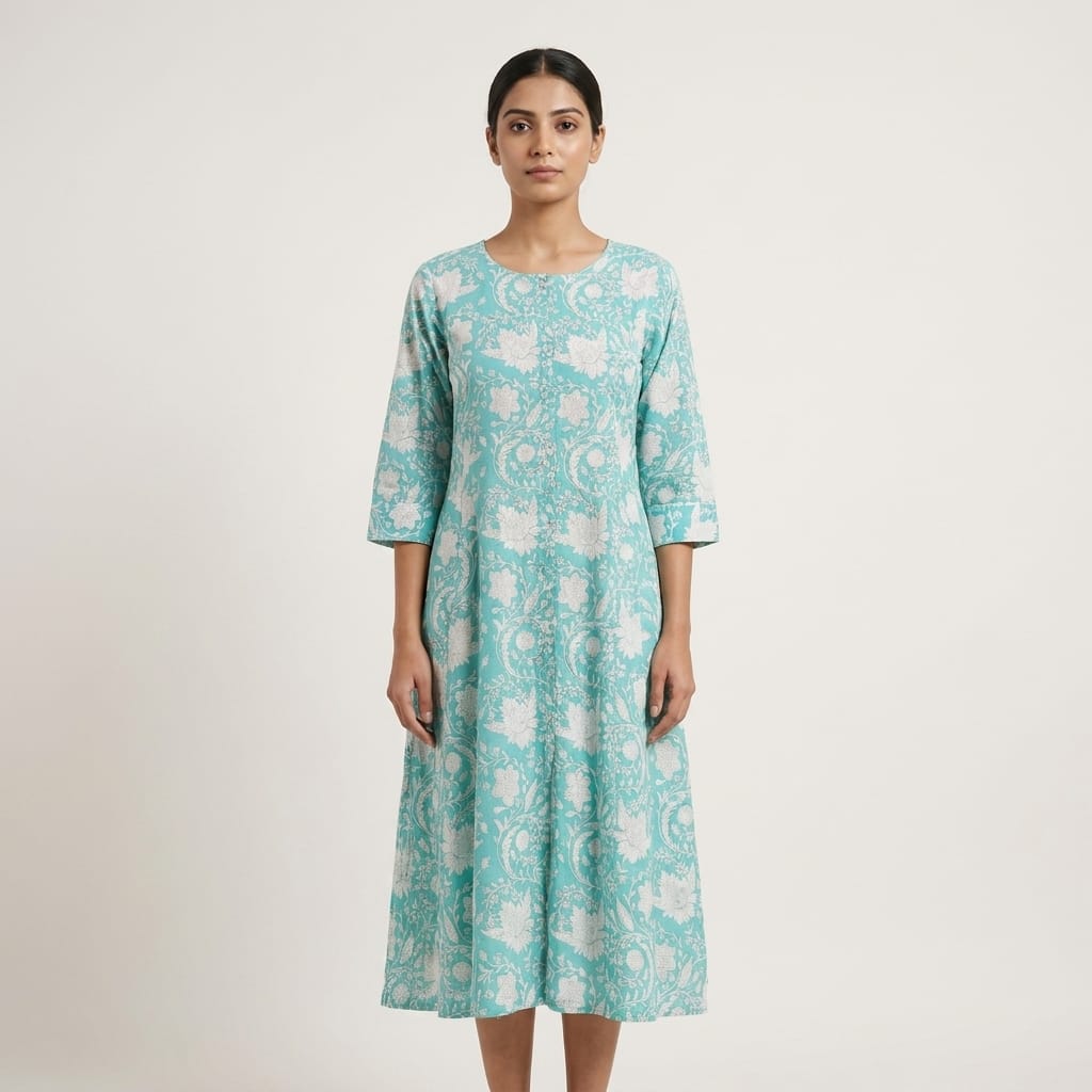 Blue Cotton Kurti