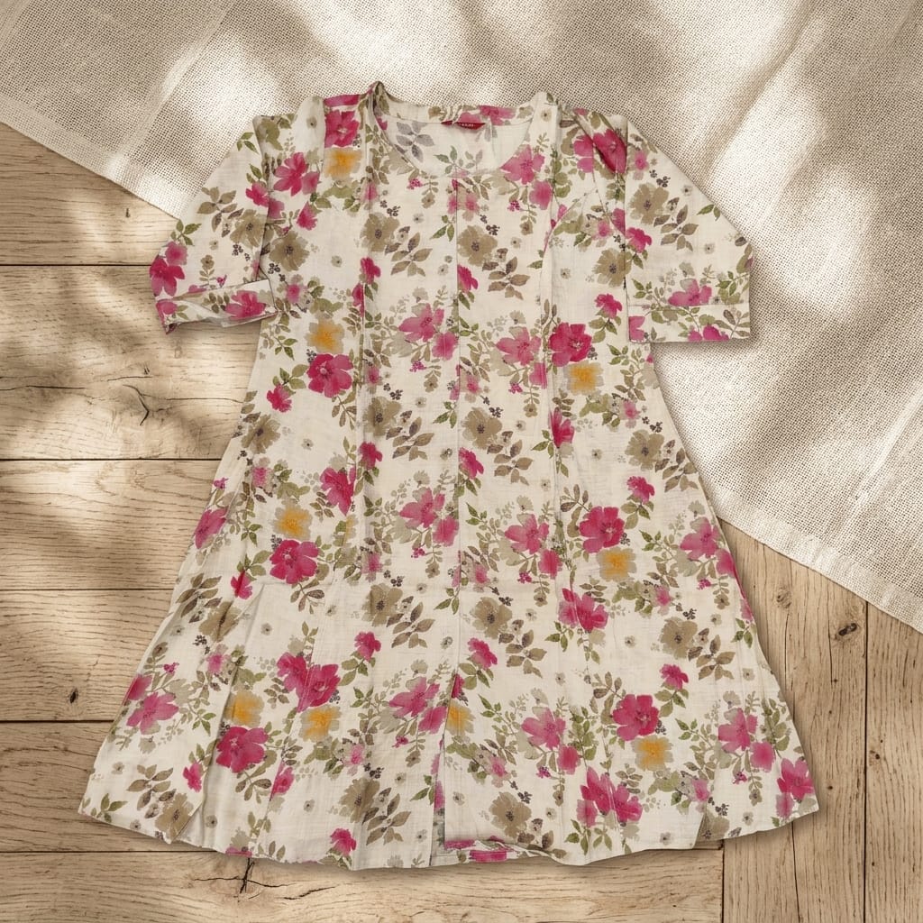 Beige Cotton Kurti