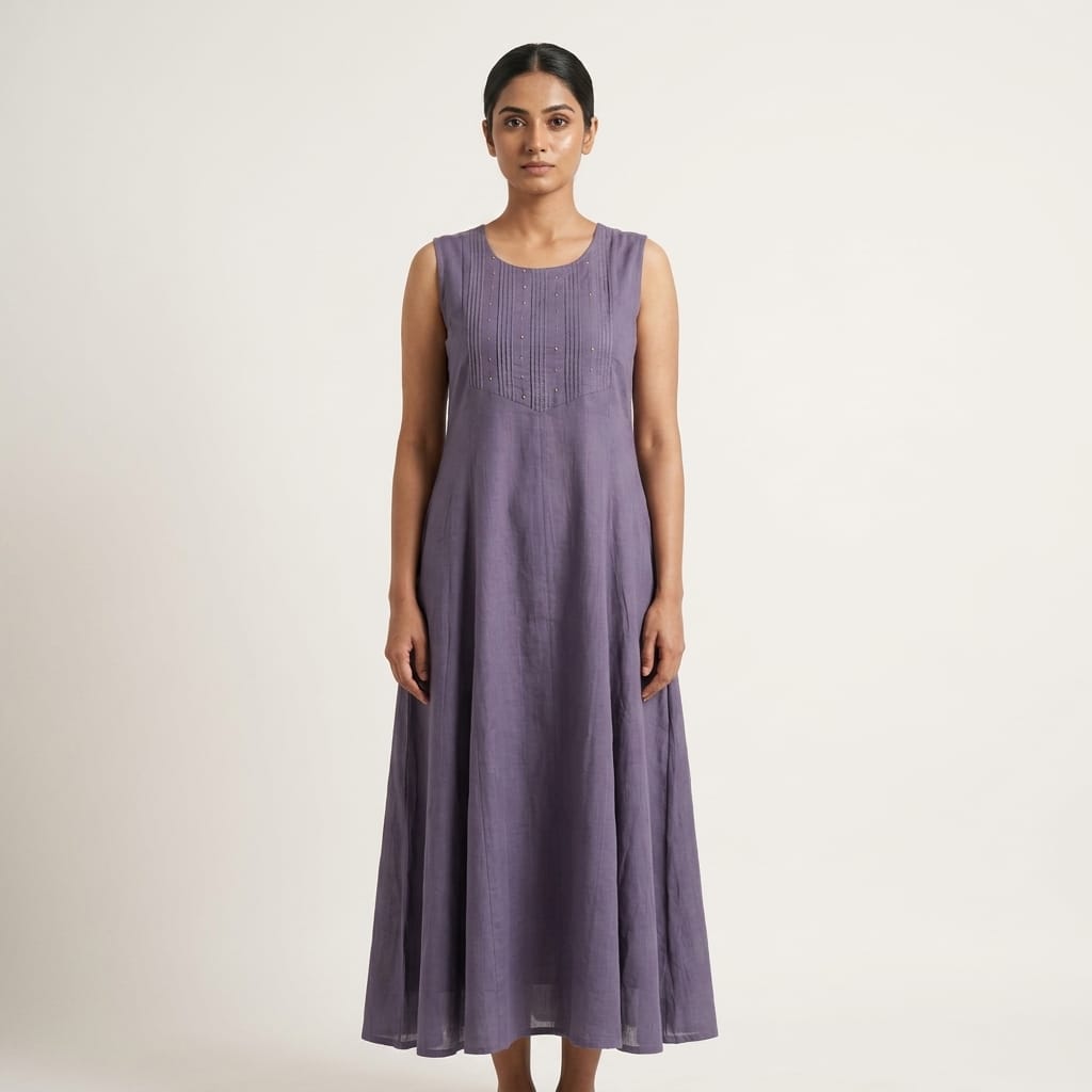 Dusty Purple Cotton Silk Co-ord Set | 11312