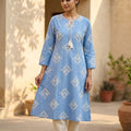 Blue Cotton Kurti
