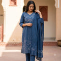 Blue Cotton Salwar | 11406
