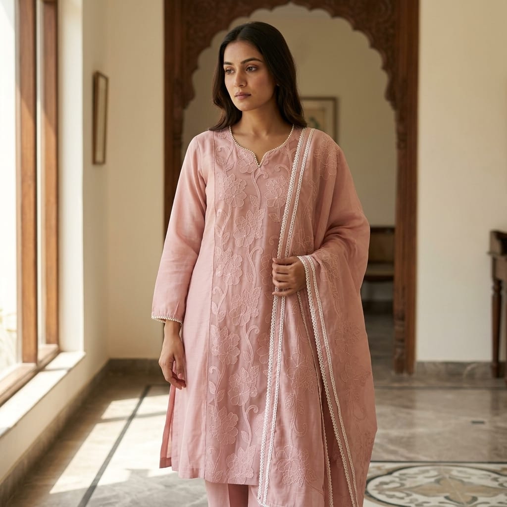 Peach Cotton Silk Salwar | 11301