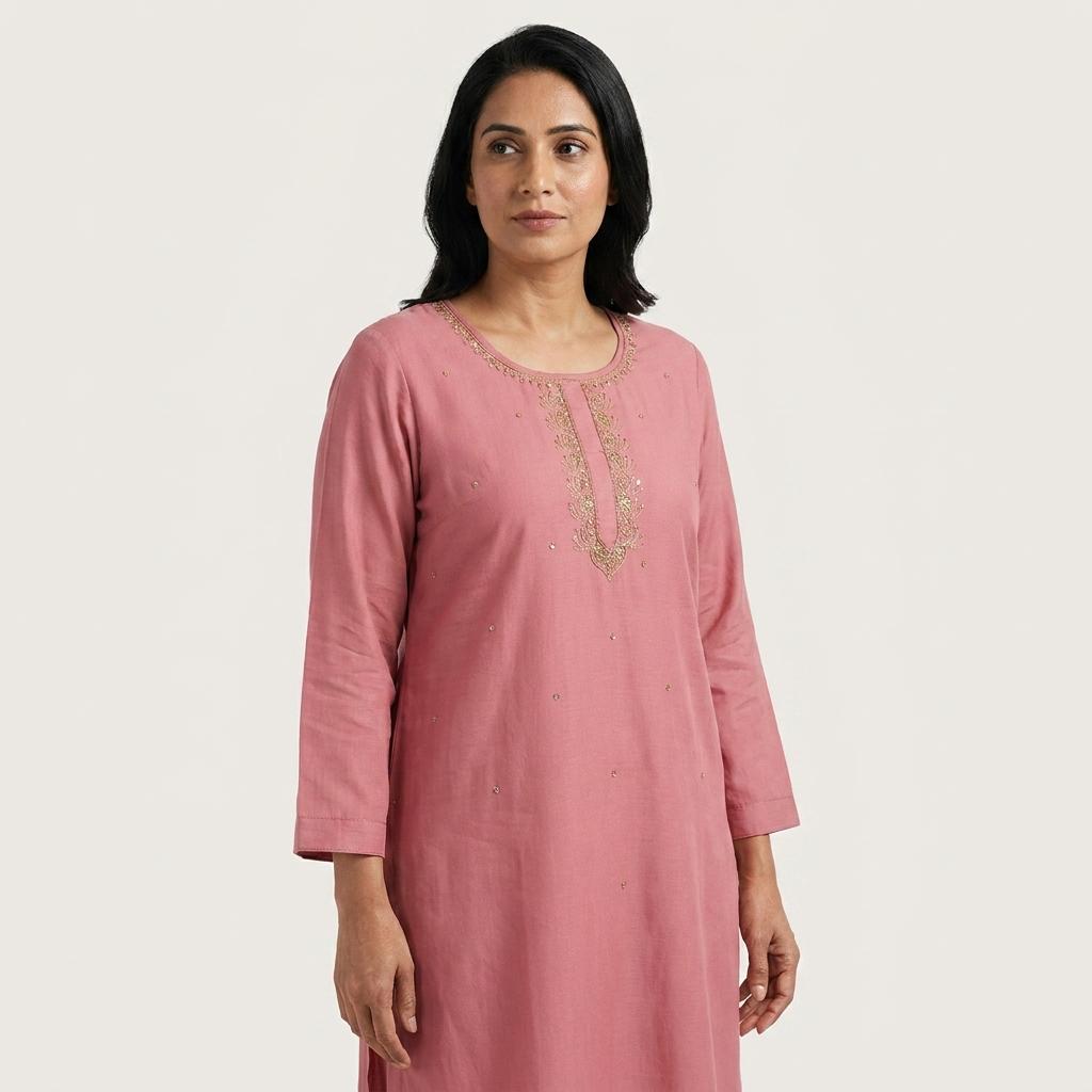 Onion Cotton Silk Kurti